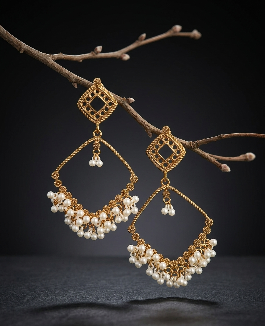 Elegant Gold Long Jhumka