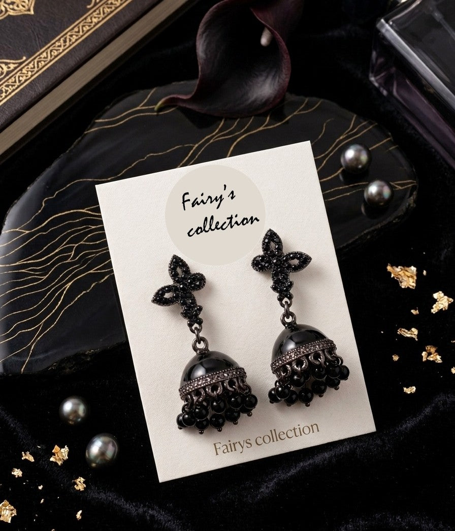 Fairy’s Midnight Onyx Jhumkas