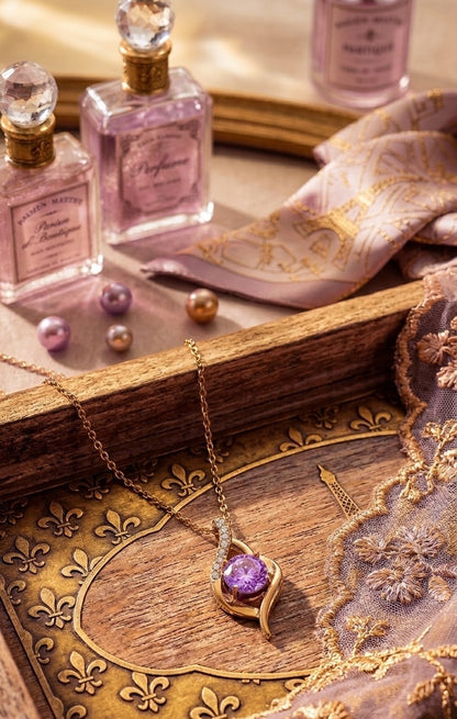 Vintage Gold & Lavender Pendant