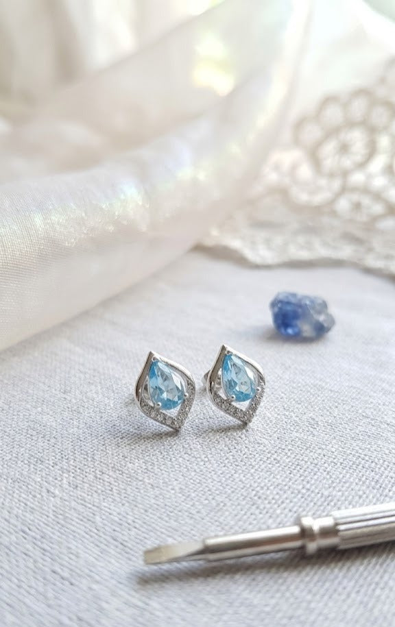 Radiant Teardrop Crystal Studs