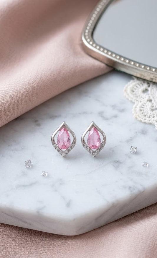 Radiant Teardrop Crystal Studs