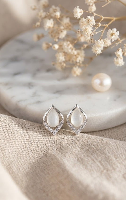 Radiant Teardrop Crystal Studs