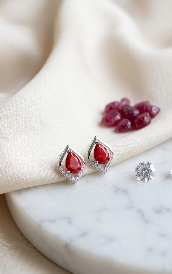Radiant Teardrop Crystal Studs