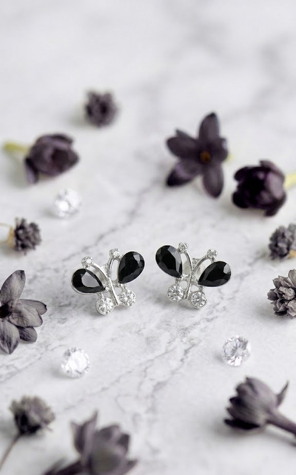 Midnight & Smoke Flutter Earrings