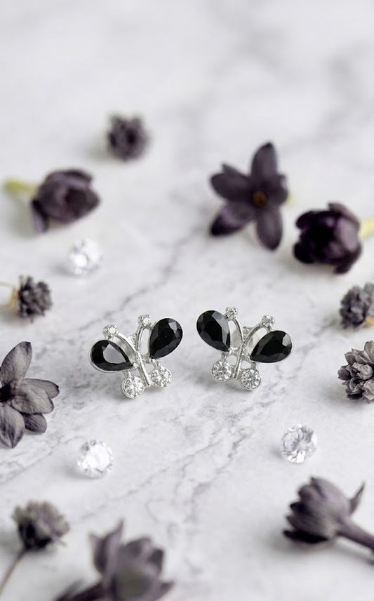 Midnight & Smoke Flutter Earrings