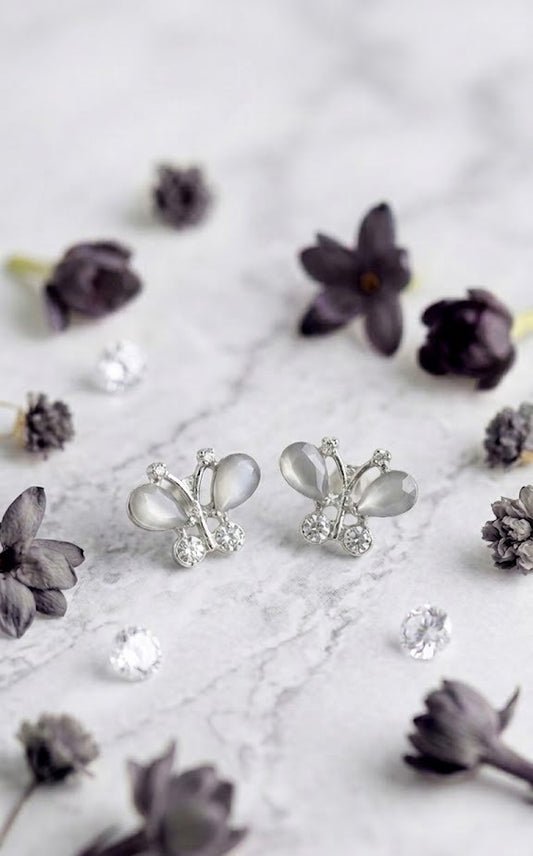 Midnight & Smoke Flutter Earrings